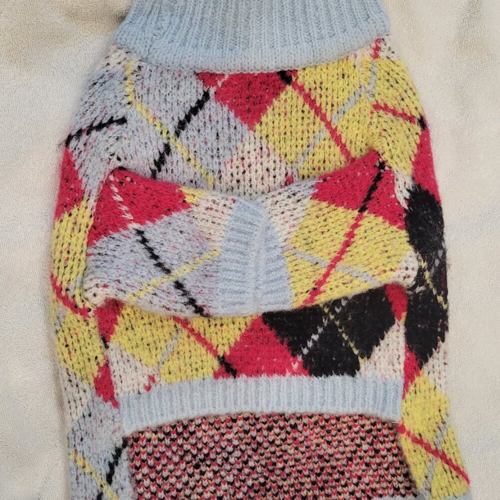 (NWT) Little Beast x Lisa Says Gah - Dog Sweater - Cirque Argyle (L) - Picture 6 of 9
